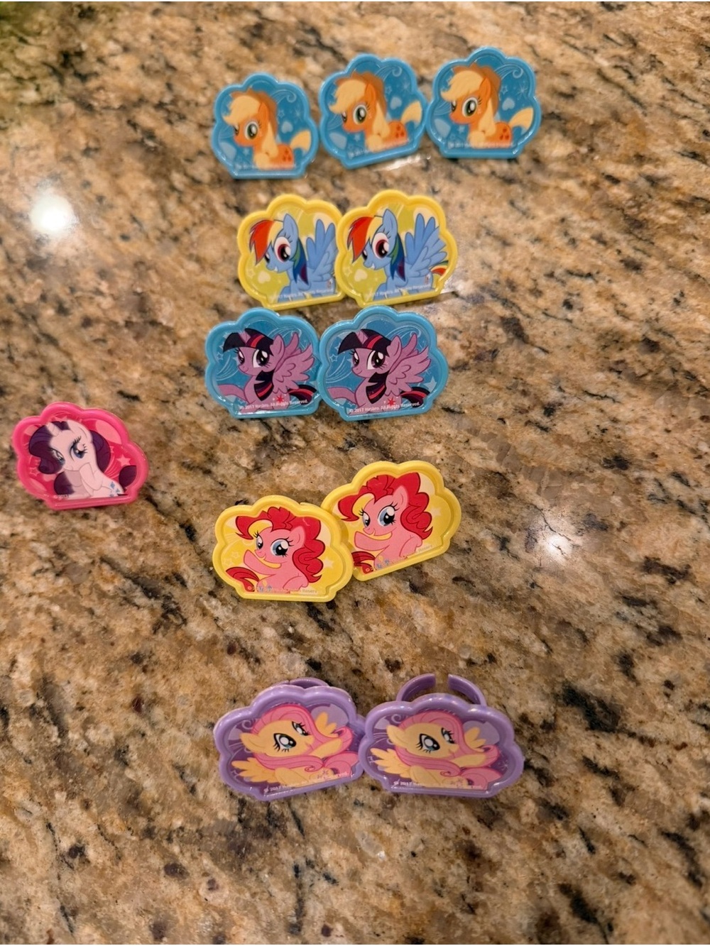 My Little Pony Colorful Character Rings - Blue Yellow Pink Purple